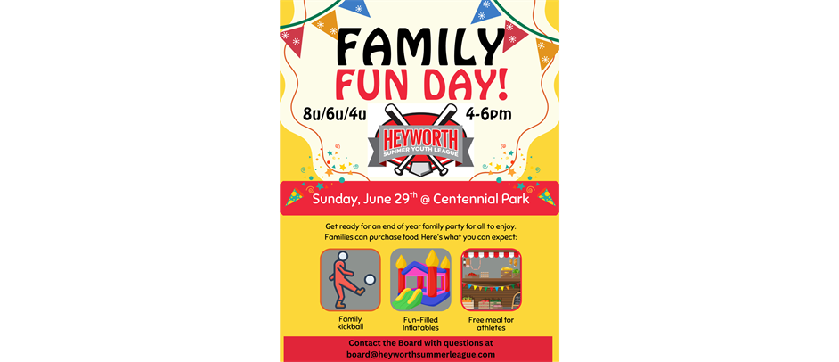 Family Play Day for 8U/6U/4U