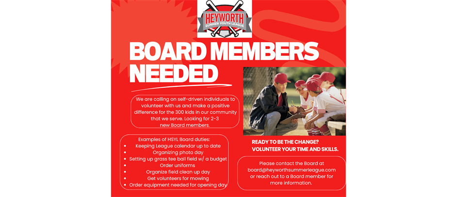 Seeking new Board Members for 2026