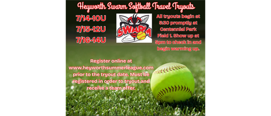 Heyworth Swarm Softball Travel Team Tryouts