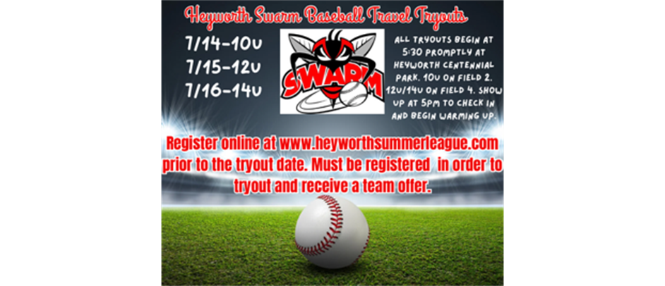 Heyworth Swarm Baseball Travel Team Tryouts